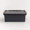 IRIS Heavy Duty Gray Tote With Black Lid & Buckles